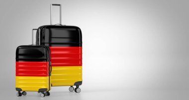 Almanya - ulusal bayraklı iki seyahat çantası - 3D illüstrasyon