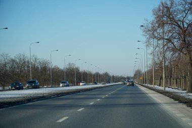 Varşova, Polonya - 4 Şubat 2026: Varşova 'da Przyczolkowa Caddesi' nin dümdüz uzantısı