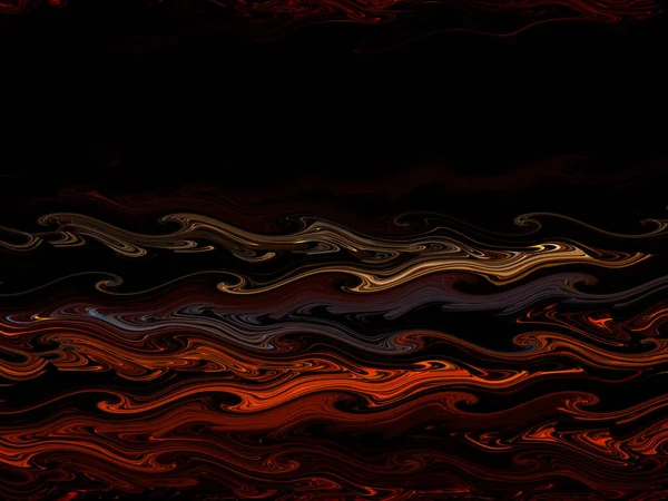 彩色波在黑色背景上的抽象图解 黑色背景 摘要说明 空间幻想主题 背景图像 空间海洋 放在你的文字位置上 — 图库照片