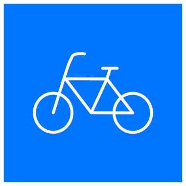 Mavi arka planda motosiklet levhası bisiklet pisti.