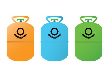 Buzdolapları ve klimaların tamiri için gaz tüpleri. Soğutma ünitesini dolduruyorum. Klimayı dolduruyorum. Buzdolabı tamiri. Klimaların tamiri. Ekipman.