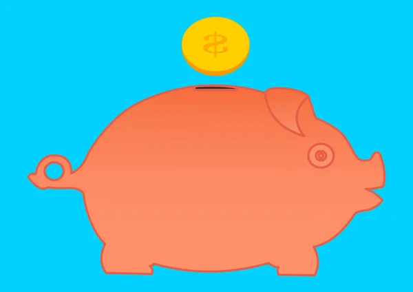 Dinero Alcancía Forma Cerdo Caja Dinero Forma Cerdo Doméstico Recoge — Vector de stock