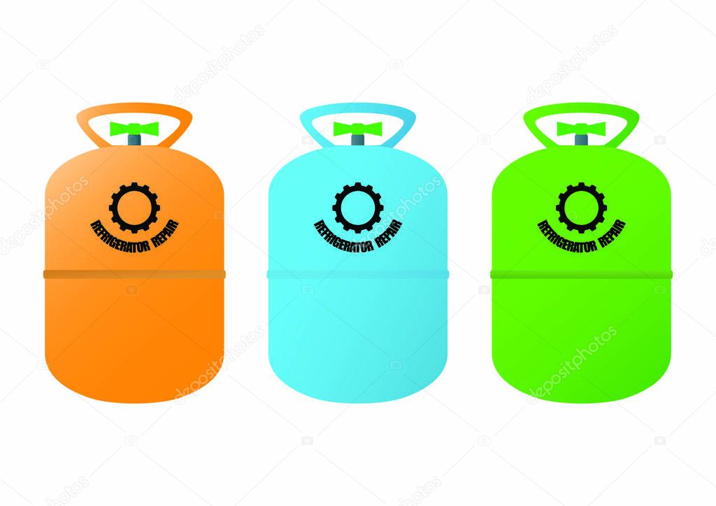 Gas cylinders for the repair of refrigerators and air conditioners. Refueling the refrigeration unit. Refueling the air conditioner. Refrigerator repair. Repair of air conditioners. Equipment.