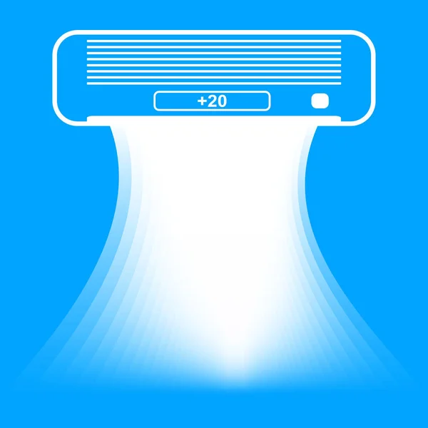 Unidade Condicionado Fundo Azul Sistema Condicionado Dividido Ventilador Refrigeração Equipamento — Vetor de Stock