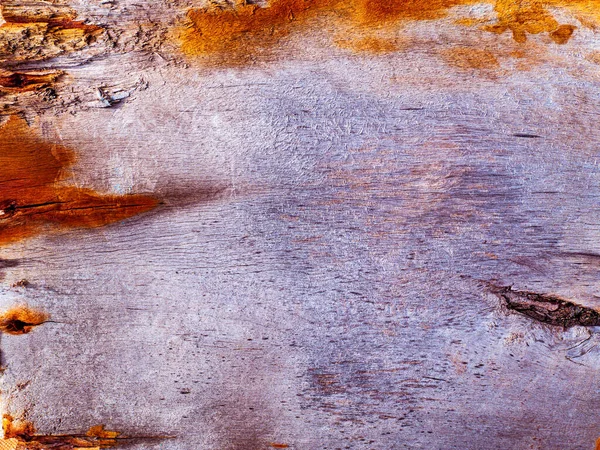 Texture fanée d'une surface de planche en bois avec des taches rouillées. — Photo