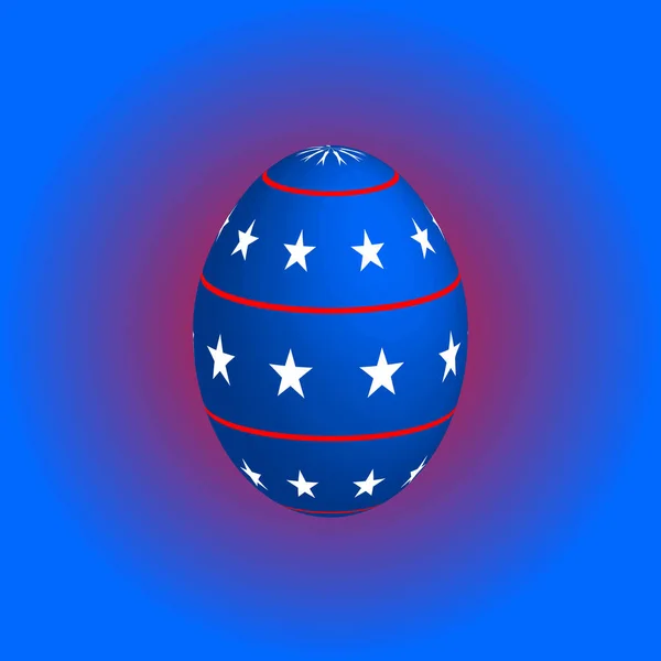 Пасхальне Яйце Кольорі Прапора Америки Американська Великдень Святкова Подія Релігійне — стоковий вектор