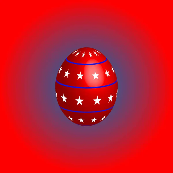 アメリカの国旗の色でイースターエッグ アメリカのイースター お祝いのイベントだ 宗教的な休日 死んだ鶏の卵 復活だ 国のシンボル 神への信仰 宗教的祈り — ストックベクタ