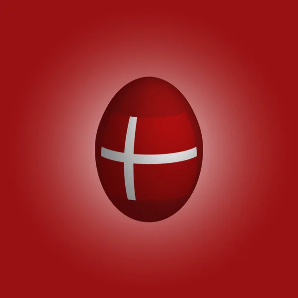 Œuf Pâques Avec Drapeau Danemark Pâques Danemark Événement Festif Fête — Image vectorielle