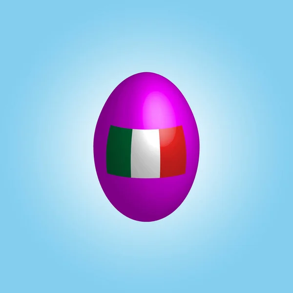 Пасхальное Яйцо Цветах Флага Италии Флаг Италии Пасхальное Куриное Яйцо — стоковый вектор