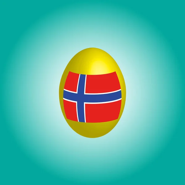 Huevo de Pascua en los colores de la bandera de Noruega. — Vector de stock