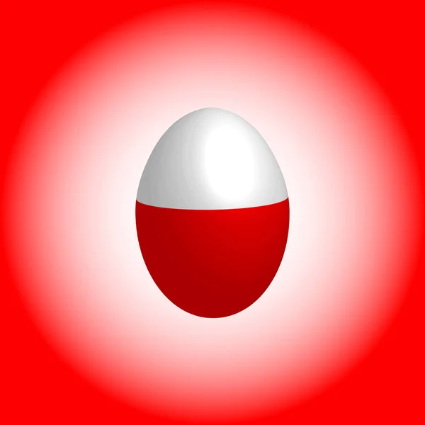 Ovo de Páscoa nas cores da bandeira da Polónia. — Vetor de Stock