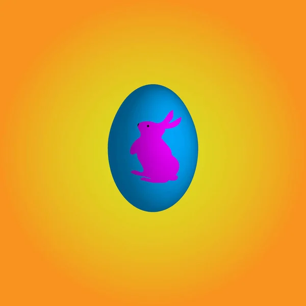 Пасхальне яйце з зображенням рожевого кролика . — стоковий вектор