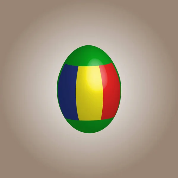 Пасхальное Яйцо Цветах Флага Румынии Флаг Румынии Пасхальное Куриное Яйцо — стоковый вектор