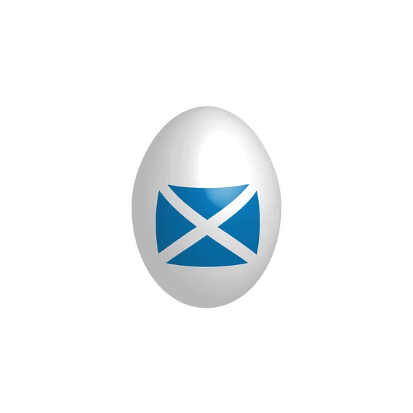 Ovo Páscoa Nas Cores Bandeira Escócia Bandeira Escócia Ovo Galinha — Vetor de Stock