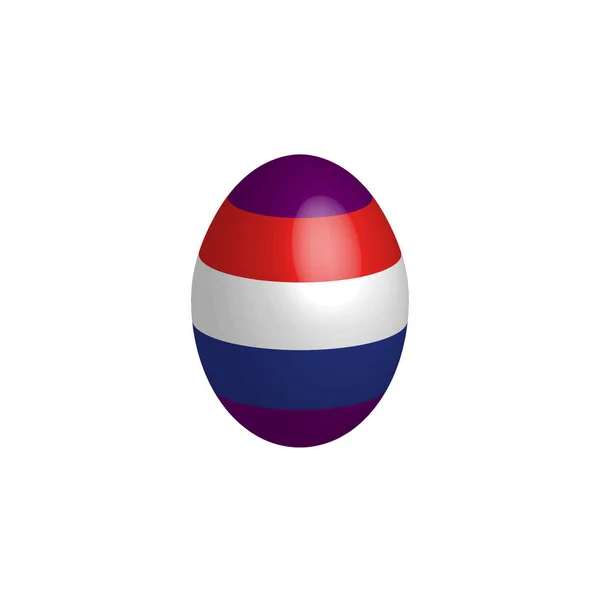 Пасхальное Яйцо Цветах Флага Нидерландов Флаг Голландии Пасхальное Куриное Яйцо — стоковый вектор