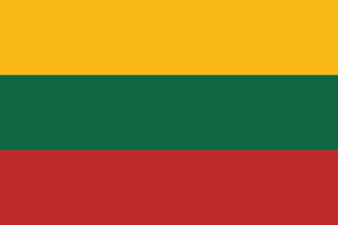 The national flag of the country of Lithuania. clipart