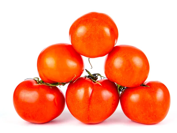 Red tomatoes vegetables on a white background. — Stock Photo, Image