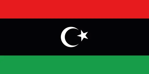Nationalflagge Des Landes Libyen Libysche Staatsflagge Staatssymbol Nationalfeiertag Libyer Nordafrika — Stockvektor