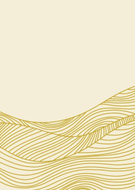 Dalgalı topoğrafya çizgisi olan soyut sanat arkaplanı. Asgari dağ, tepe, dalga formu konsepti için geometrik elementlerle sanat manzarası şablonu.