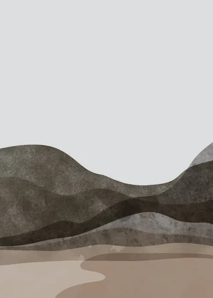Абстрактний Гірський Пейзаж Східний Стиль Мінімалістичний Дизайн Абстрактний Колір Води — стоковий вектор