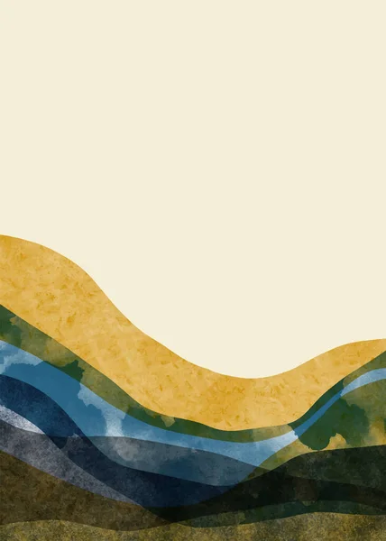Abstrakte Berglandschaft Minimalistisches Design Abstraktes Aquarell Vektor Hintergrund Illustration — Stockvektor
