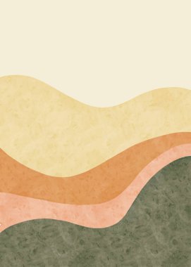 Soyut dağ manzarası, minimalist tasarım. Soyut su rengi. vektör arkaplan illüstrasyonu.