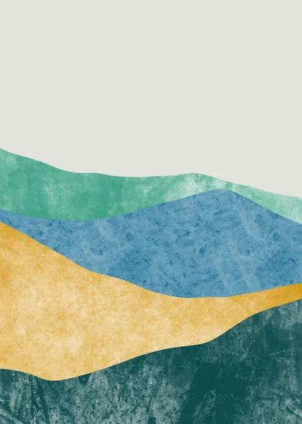 Абстрактний Гірський Ландшафт Мінімалістичний Дизайн Абстрактний Колір Води Векторна Фонова — стоковий вектор