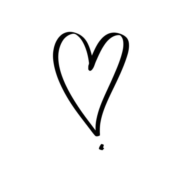 Çizimi Kalp Aşk Sembolü Anlamlı Şekil Vektör Illüstrasyonu — Stok Vektör