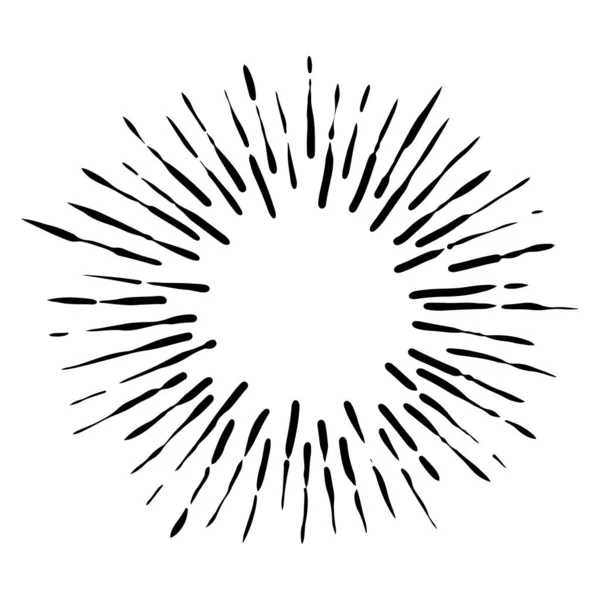 Звездный Взрыв Солнечный Удар Рукой Дизайн Элемента Фейерверк Черные Лучи — стоковый вектор