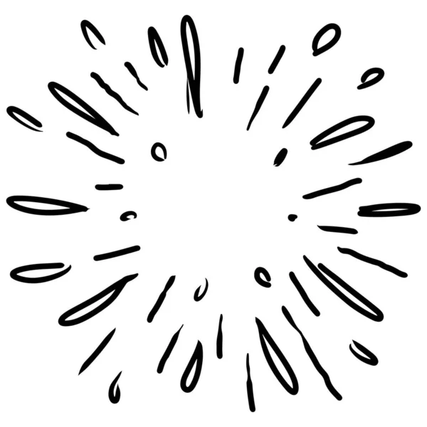 Звездный Взрыв Солнечный Удар Рукой Дизайн Элемента Фейерверк Черные Лучи — стоковый вектор