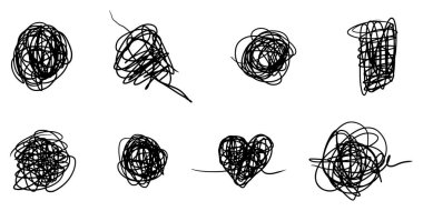 Karalama kabataslak kalem ve karalama beyaz arkaplan .vektör illüstrasyonunda izole.