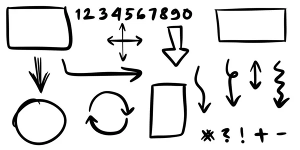 落書きライン 曲線ベクトル 手描きのデザイン要素は インフォグラフィックのための白い背景に隔離されています ベクターイラスト — ストックベクタ