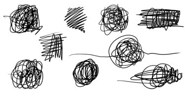 Karalama kabataslak kalem ve karalama beyaz arkaplan .vektör illüstrasyonunda izole.