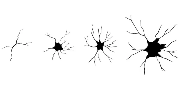 Ensemble Fissures Dessinées Main Isolé Sur Fond Blanc Illustration Vectorielle — Image vectorielle