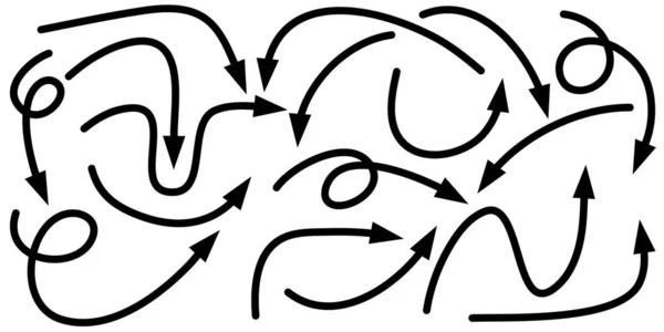 Conjunto Setas Desenhadas Mão Isolado Fundo Branco Para Infográfico Negócios — Vetor de Stock