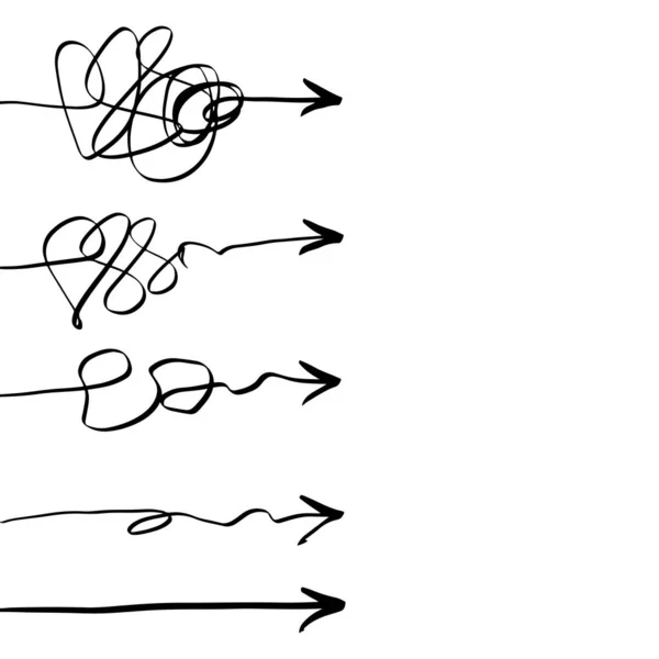 Концепція Чіткості Плутанини Або Векторного Шляху Спрощення Комплексу Doodle Векторні — стоковий вектор