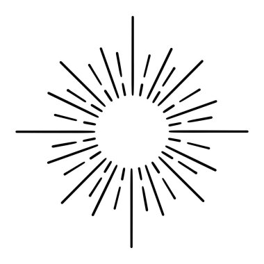 Yıldız patlaması, güneş patlaması el çizimi. Havai fişek tasarımı Black Ray 'ler. Çizgi roman patlama etkisi. Radyasyon yayıyor..