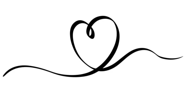 Ζωγραφισμένη Στο Χέρι Καρδιά Λεπτή Γραμμή Σχήμα Διαχωριστή Μπλεγμένο Grungy — Διανυσματικό Αρχείο