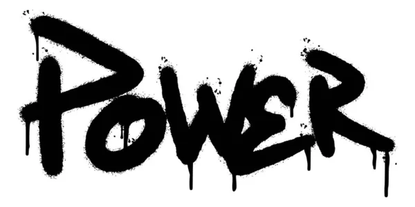 Graffiti Power Word Permetezett Elszigetelt Fehér Háttérrel Befújt Power Font — Stock Vector