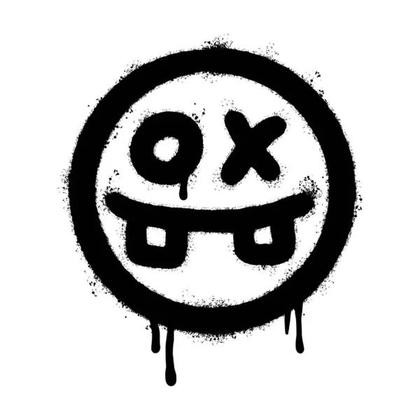 Grafiti korkunç surat ifadeleri beyaz arka planda izole edilmiş. vektör illüstrasyonu.