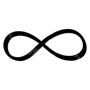 Sonsuzluk sembolü el fırça darbesi beyaz arkaplanda izole edildi