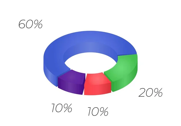 Векторна Донорська Діаграма Інфографіки Концепція Інфографіки Бізнес Прогресу Варіантами Частинами — стоковий вектор