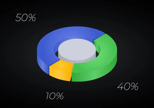 Vector Donut Diagramm Infografik Geschäftsfortschritt Infografik Konzept Mit Optionen Teilen — Stockvektor