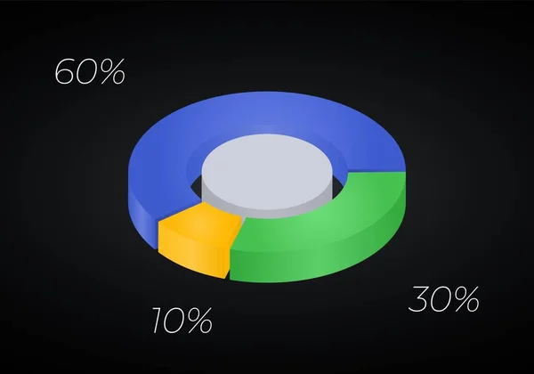 Vector Donut Chart Infographic 프로세스가 비즈니스 그래픽 그래프 프레젠테이션입니다 — 스톡 벡터