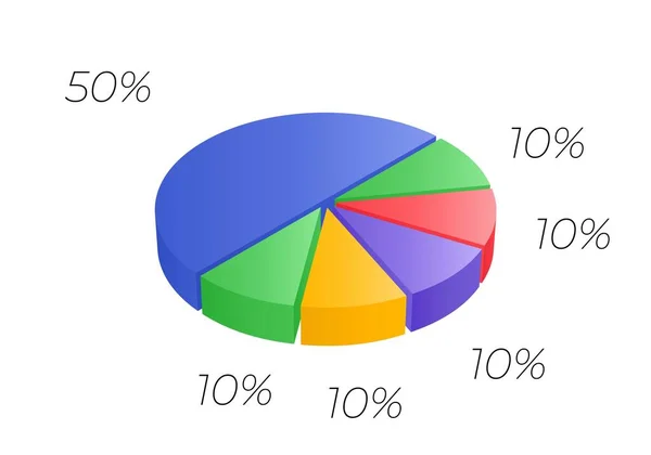 Diagram Cyklu Izometrycznego Dla Infografik Częściach Wykres Wektorowy Może Być — Wektor stockowy