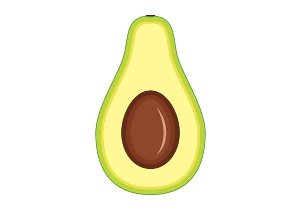 Avokado Yarısı Sağlıklı Yiyecekler Lezzetli Yemekler Beyaz Arkaplanda Vektör Grafikleri — Stok Vektör