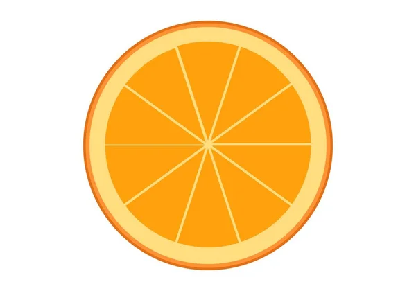 Half Orange Slice Vector Graphics White Background — Stock Vector