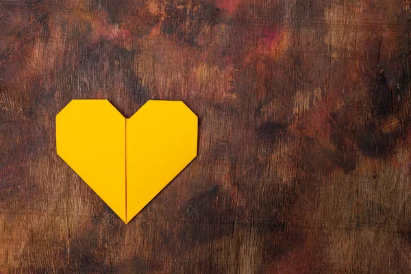 Сердца Оригами Сделаны Цветной Бумаги Поздравления Днем Святого Валентина Влюбленных — стоковое фото