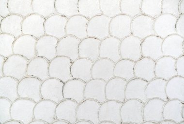 Beyaz balık pulları, eski tarz duvar kağıdı desenleri. Tayland.