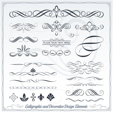 Calligraphic Decorative Design Elements clipart